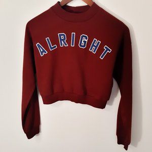 Maroon Long Sleeve, Sweater Crop Top